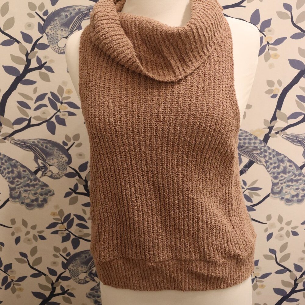 Free people beach knit sleeveless cowl neck sweater